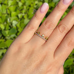 Khai Khai 18k Yellow Gold Yellow Sapphire Diamond Crown Ring