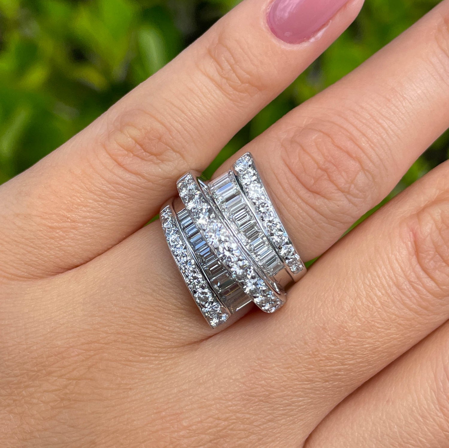 Jay Feder 18K White Gold Deco Wrap Diamond Ring - Jay Feder Jewelers