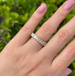 JAY FEDER 18K YELLOW GOLD EMERALD CUT DIAMOND ETERNITY WEDDING BAND