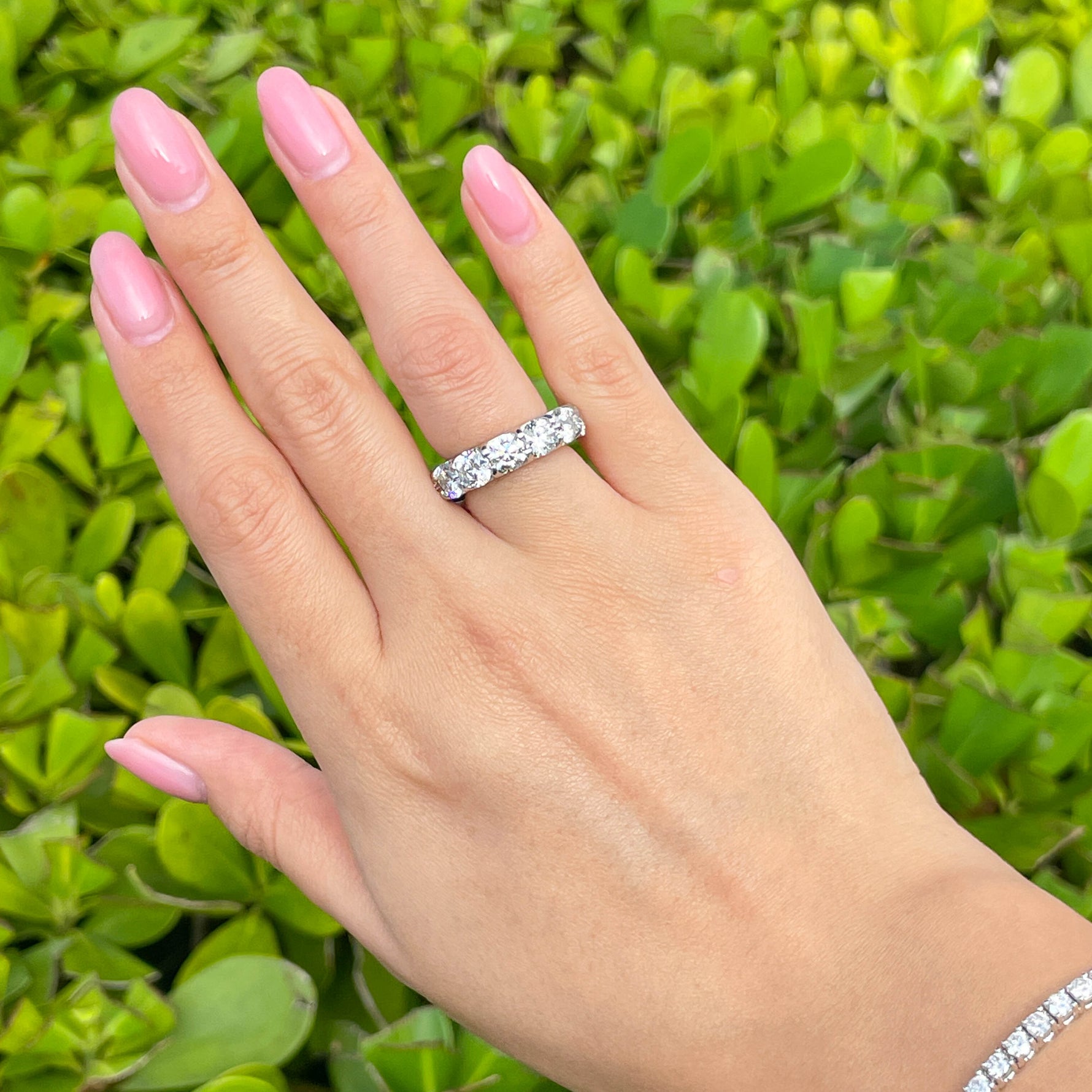 JAY FEDER PLATINUM ROUND DIAMOND ETERNITY BAND RING