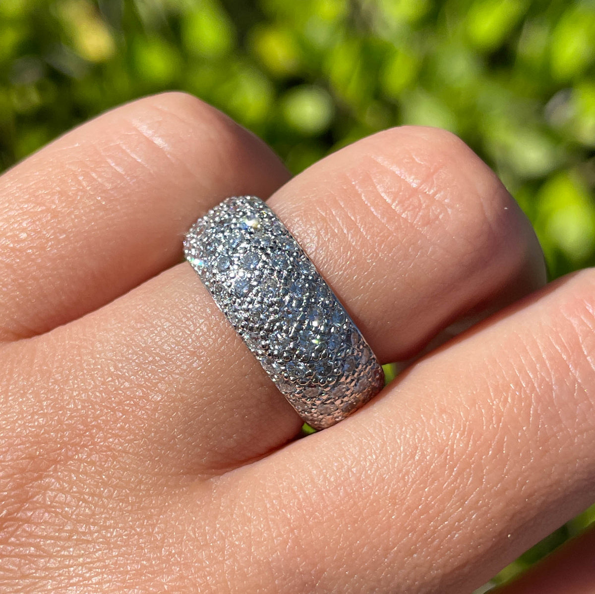 JAY FEDER PLATINUM DIAMOND PAVE BAND RING
