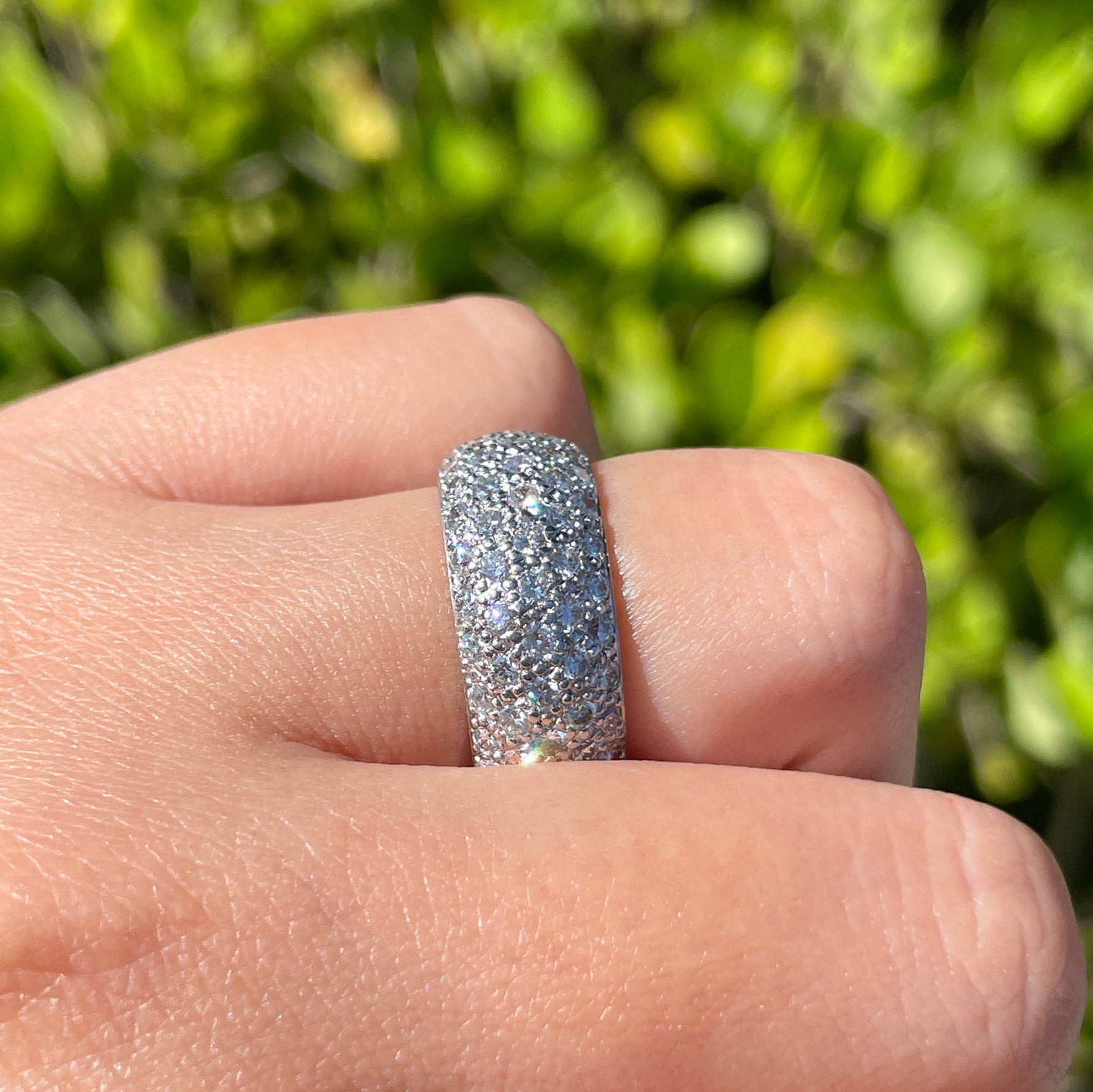 JAY FEDER PLATINUM DIAMOND PAVE BAND RING