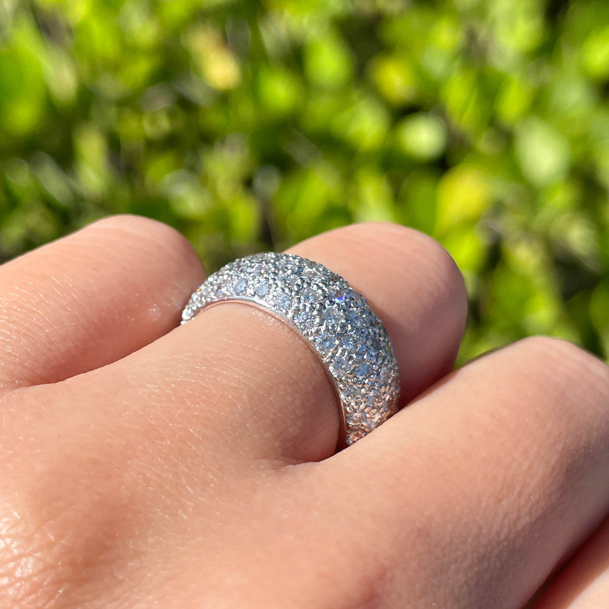 JAY FEDER PLATINUM DIAMOND PAVE BAND RING