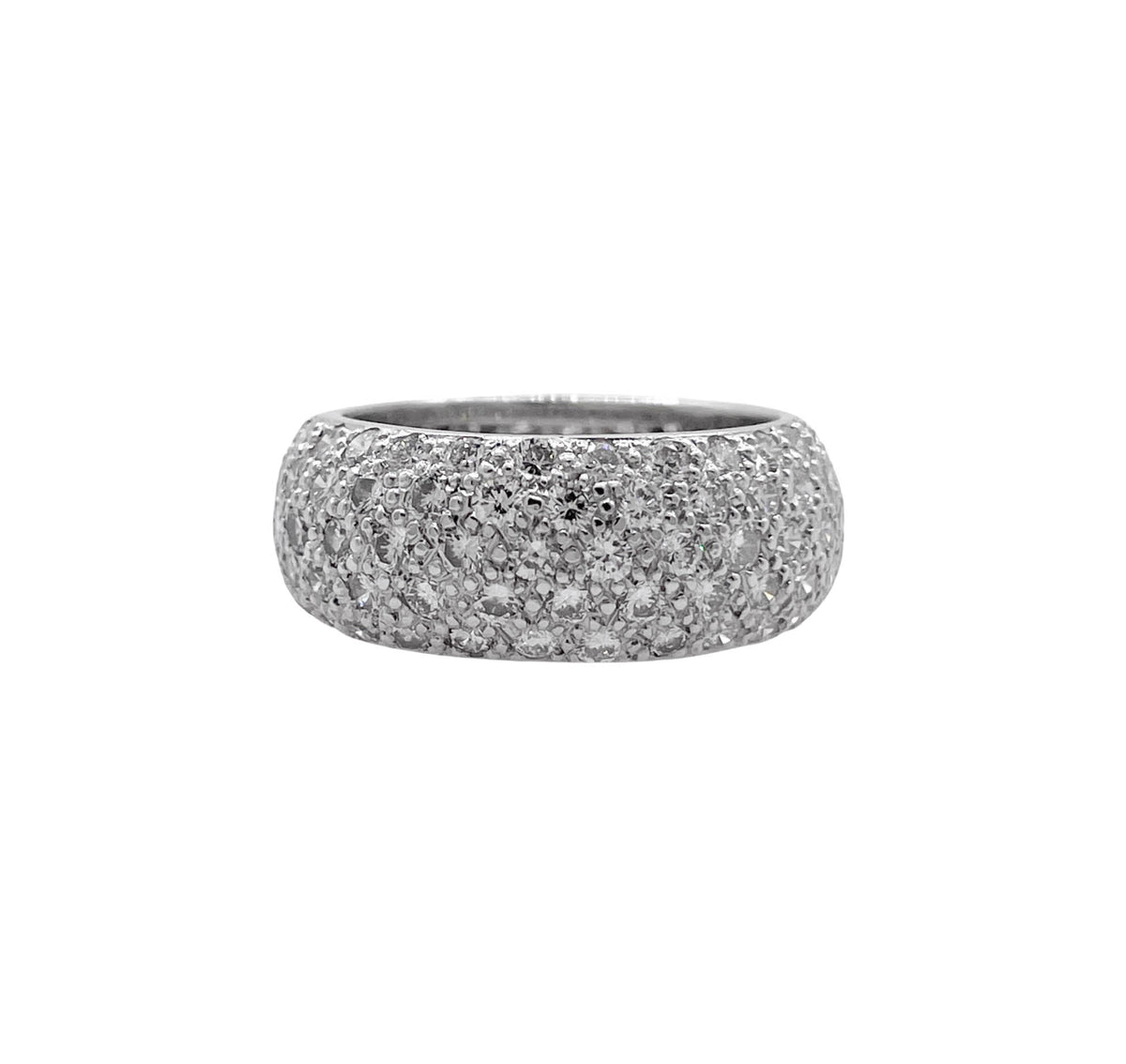 JAY FEDER PLATINUM DIAMOND PAVE BAND RING