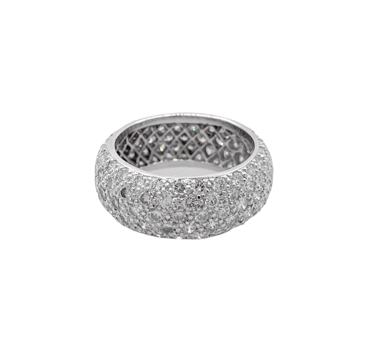 JAY FEDER PLATINUM DIAMOND PAVE BAND RING