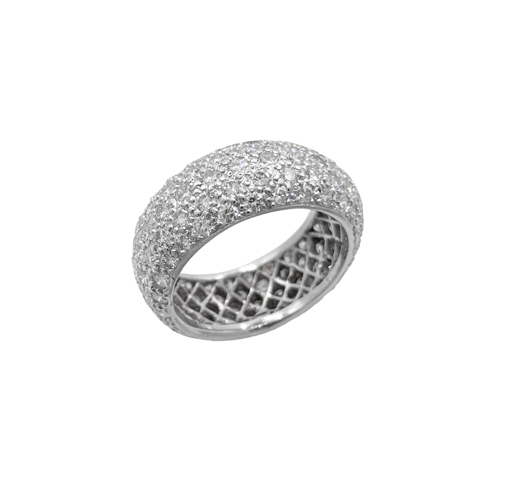 JAY FEDER PLATINUM DIAMOND PAVE BAND RING