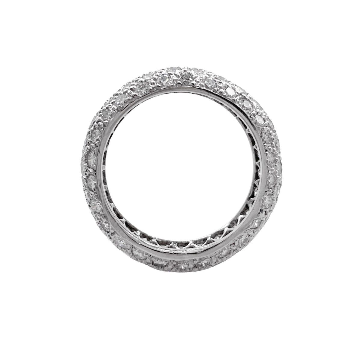 JAY FEDER PLATINUM DIAMOND PAVE BAND RING