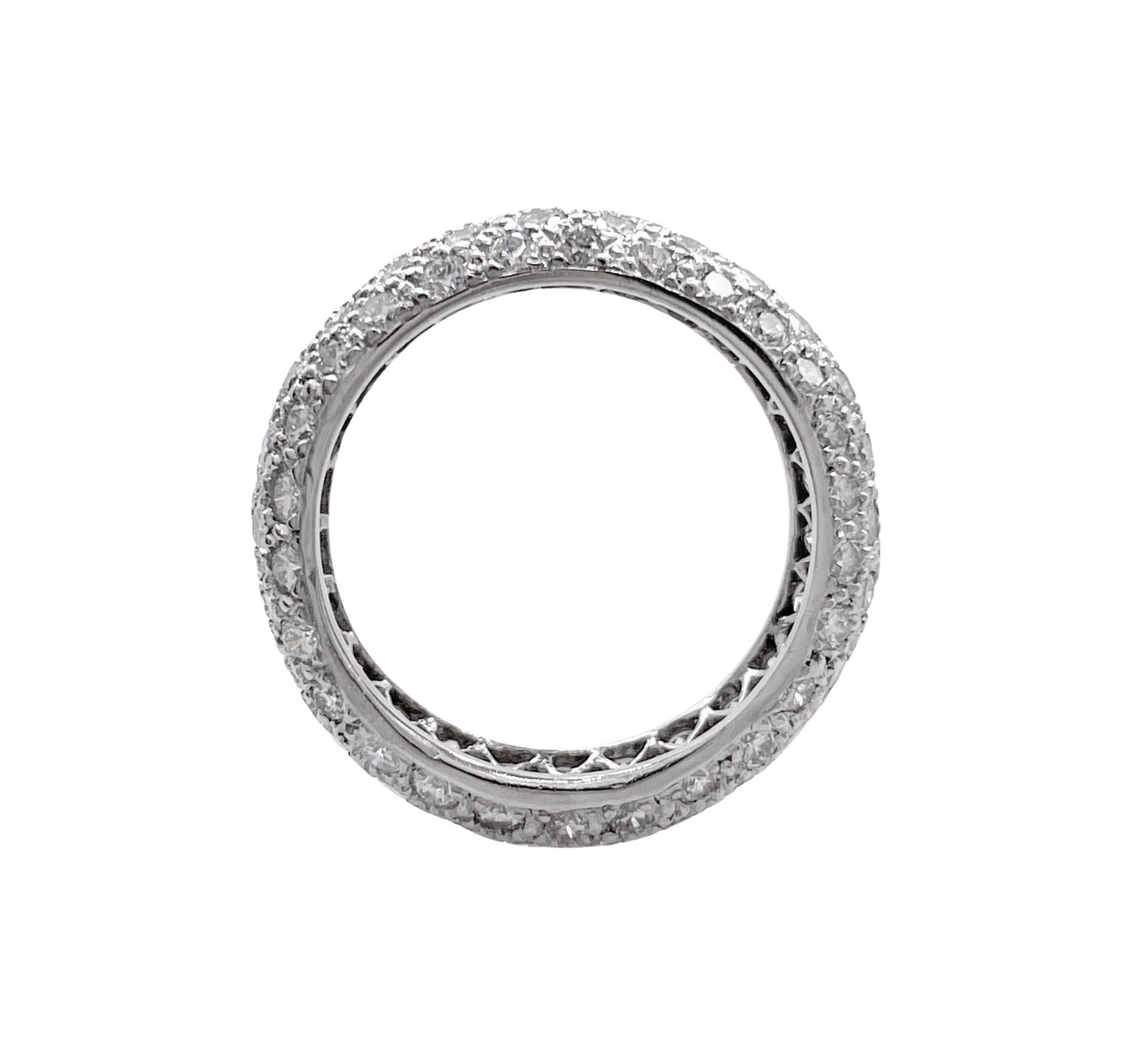 JAY FEDER PLATINUM DIAMOND PAVE BAND RING