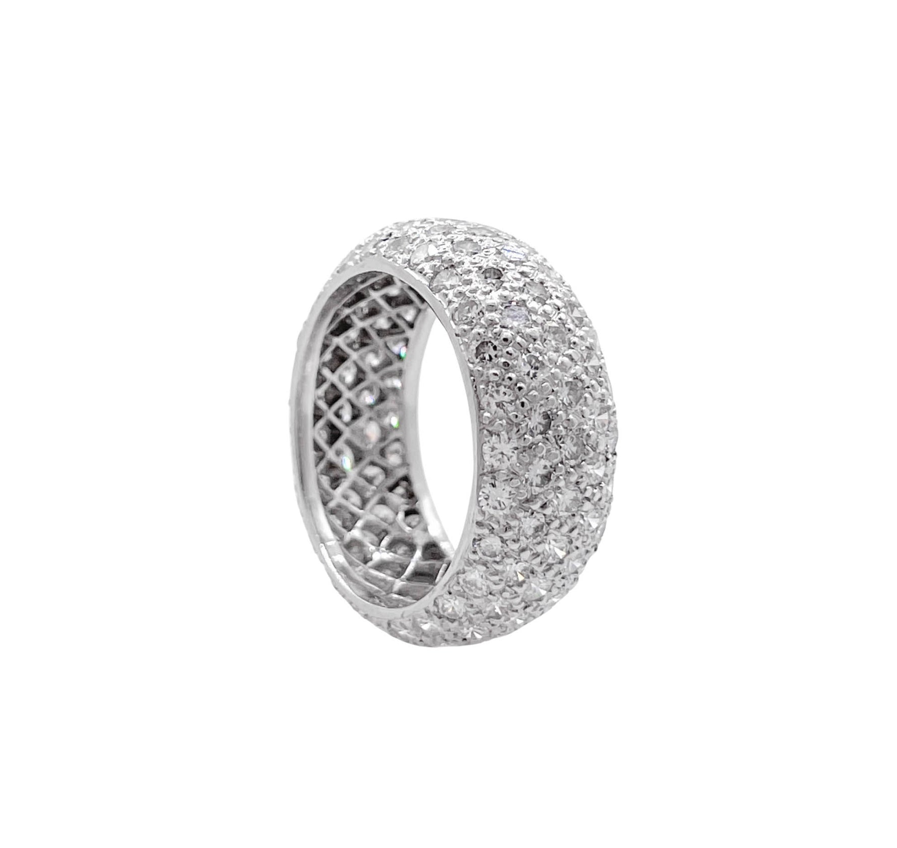 JAY FEDER PLATINUM DIAMOND PAVE BAND RING