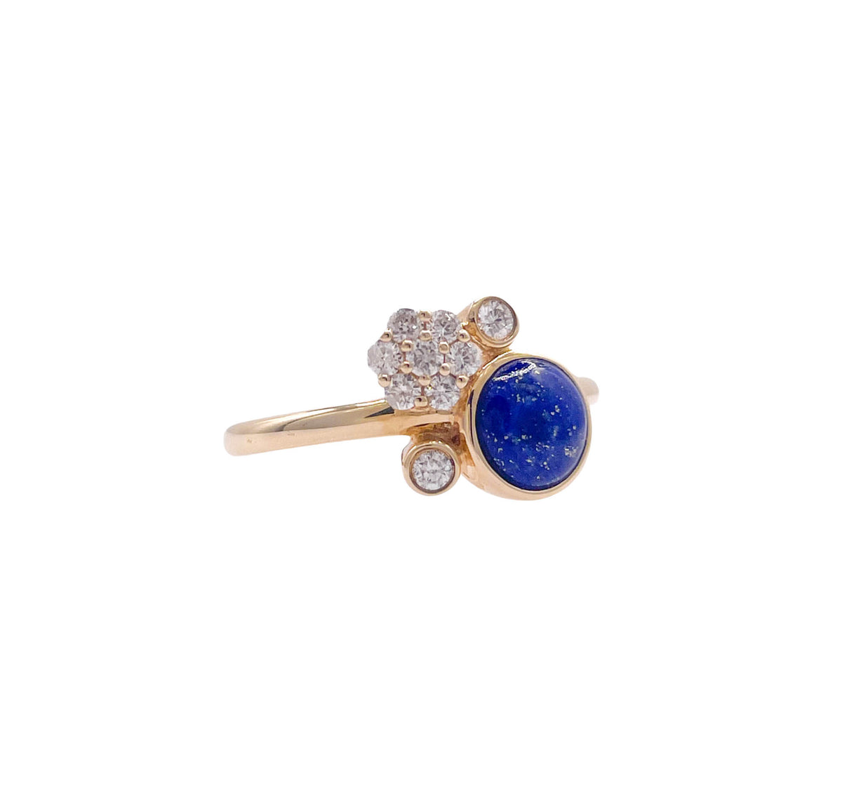 JAY FEDER 14K YELLOW GOLD LAPIS LAZULI DIAMOND RING