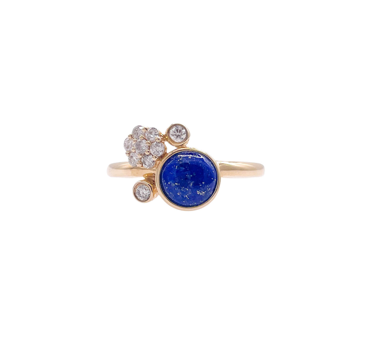 JAY FEDER 14K YELLOW GOLD LAPIS LAZULI DIAMOND RING