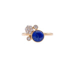 JAY FEDER 14K YELLOW GOLD LAPIS LAZULI DIAMOND RING