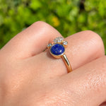JAY FEDER 14K YELLOW GOLD LAPIS LAZULI DIAMOND RING