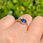 JAY FEDER 14K YELLOW GOLD LAPIS LAZULI DIAMOND RING