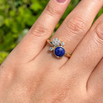 JAY FEDER 14K YELLOW GOLD LAPIS LAZULI DIAMOND RING