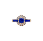 JAY FEDER 14K YELLOW GOLD LAPIS LAZULI DIAMOND RING