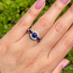 JAY FEDER 14K YELLOW GOLD LAPIS LAZULI DIAMOND RING