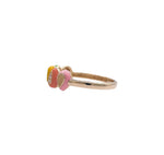 JAY FEDER 14K YELLOW GOLD DIAMOND MULTI COLORED ENAMEL BAND RING