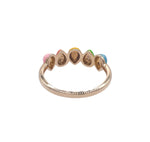 JAY FEDER 14K YELLOW GOLD DIAMOND MULTI COLORED ENAMEL BAND RING