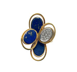 JAY FEDER 18K YELLOW GOLD LAPIS LAZULI DIAMOND RING