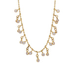 Jay Feder 14k Yellow Gold Diamond Drop Bead Necklace