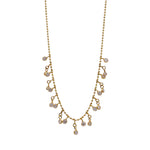 Jay Feder 14k Yellow Gold Diamond Drop Bead Necklace