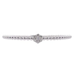 Jay Feder 18k White Gold Diamond Flower Cluster Bangle Bracelet