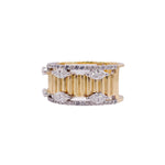 Jay Feder 18k Two Tone Gold Diamond Band Ring
