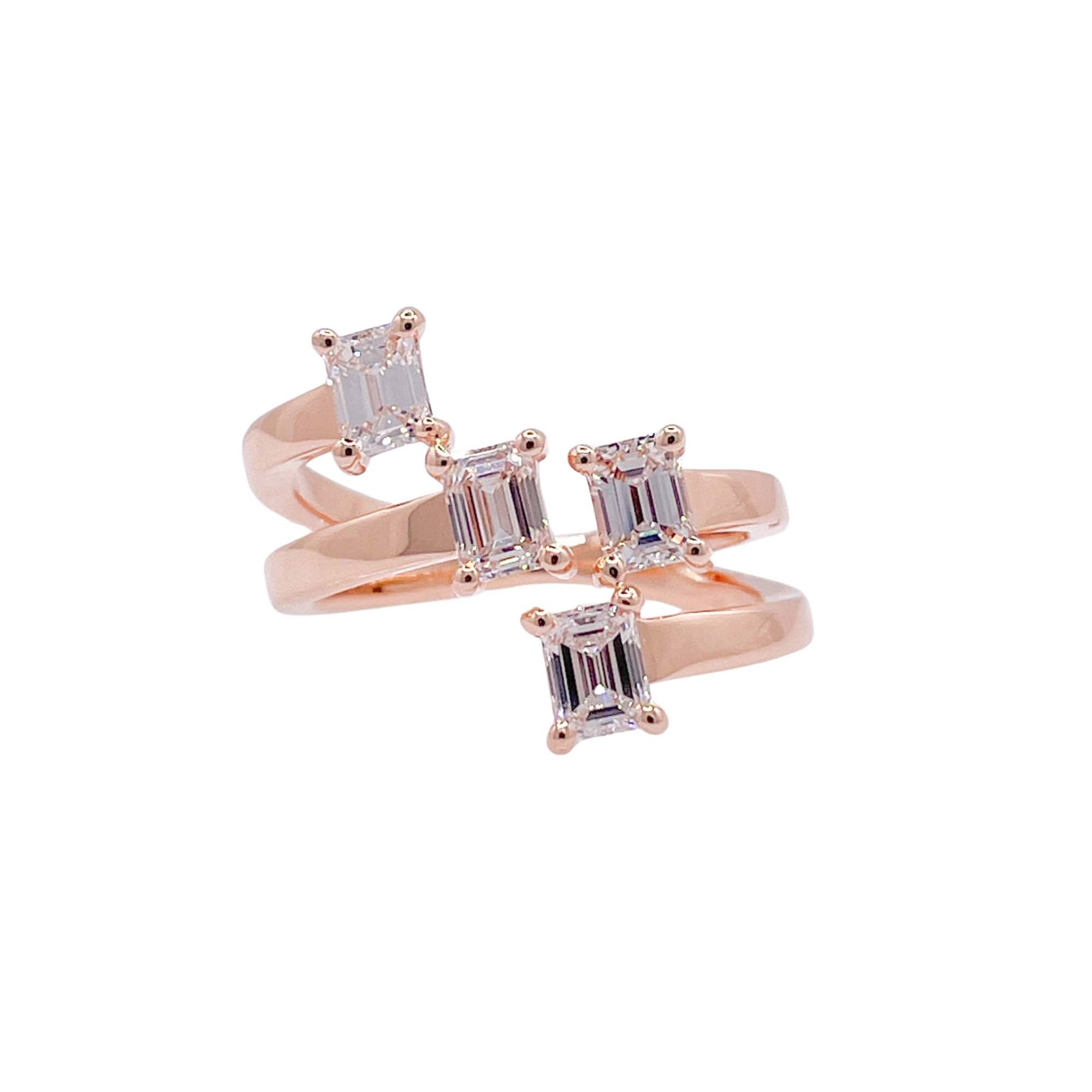 Jay Feder 18k Rose Gold Diamond Crossover Wrap Ring