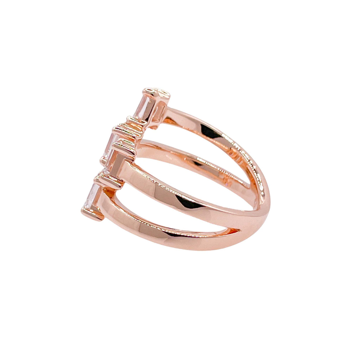Jay Feder 18k Rose Gold Diamond Crossover Wrap Ring