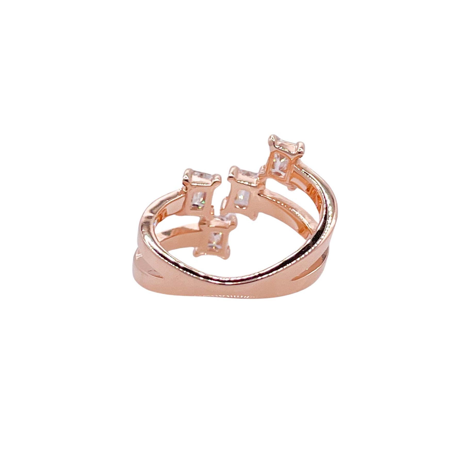 Jay Feder 18k Rose Gold Diamond Crossover Wrap Ring