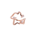 Jay Feder 18k Rose Gold Diamond Freeform Cocktail Ring