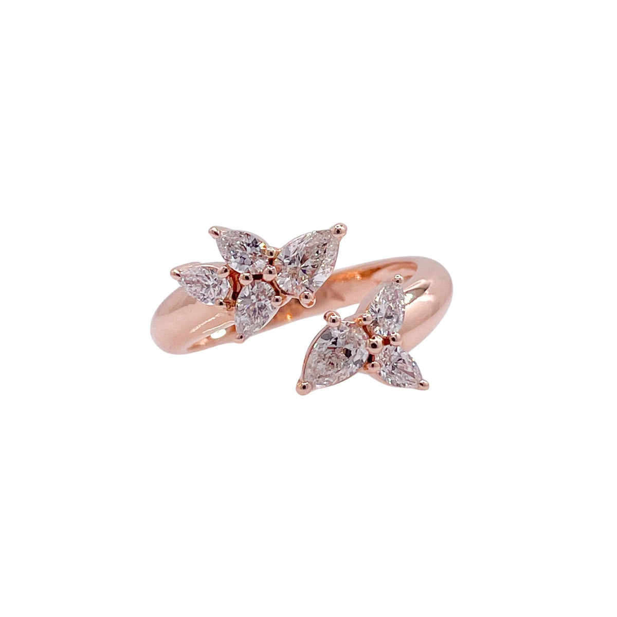 Jay Feder 18k Rose Gold Diamond Crossover Wrap Ring