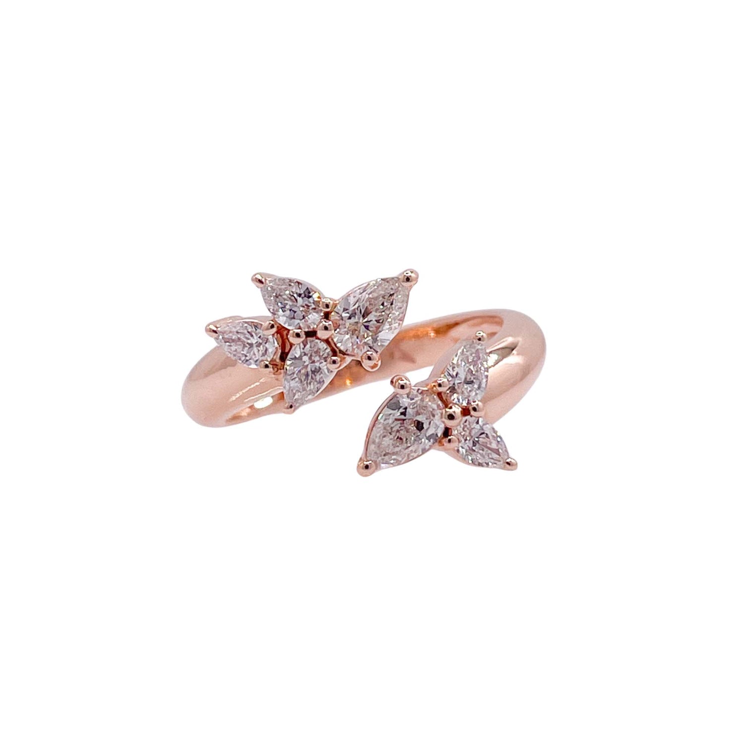 Jay Feder 18k Rose Gold Diamond Crossover Wrap Ring