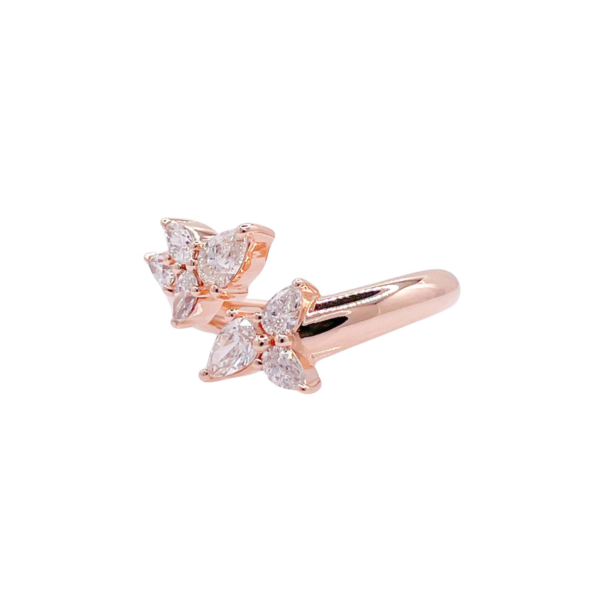 Jay Feder 18k Rose Gold Diamond Crossover Wrap Ring