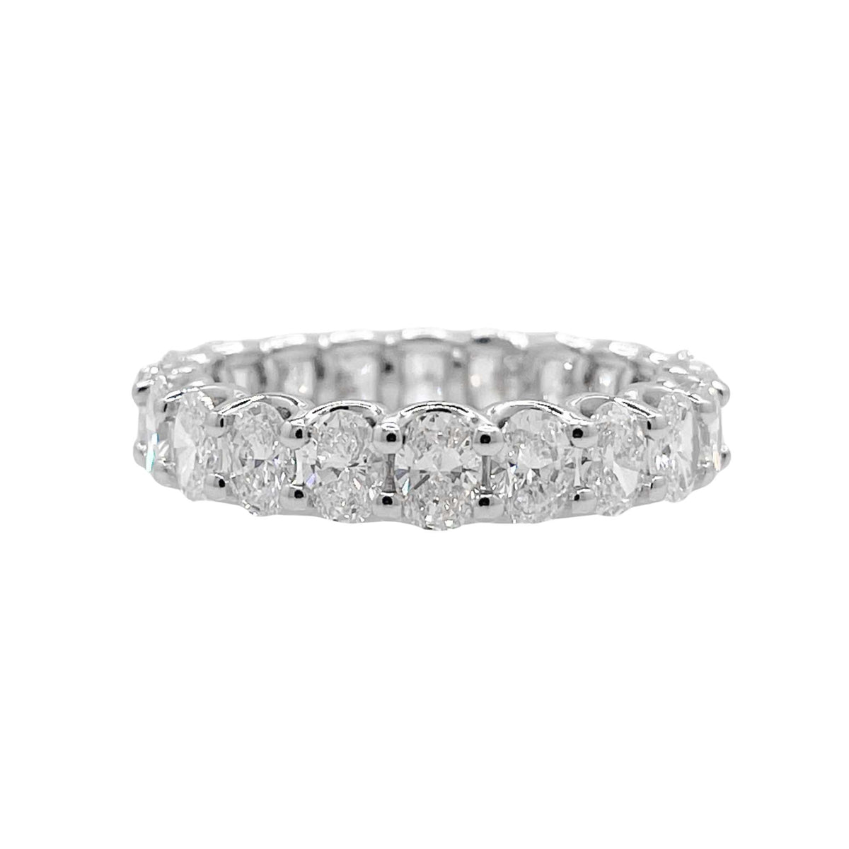 Jay Feder Platinum Oval Diamond Eternity Wedding Band
