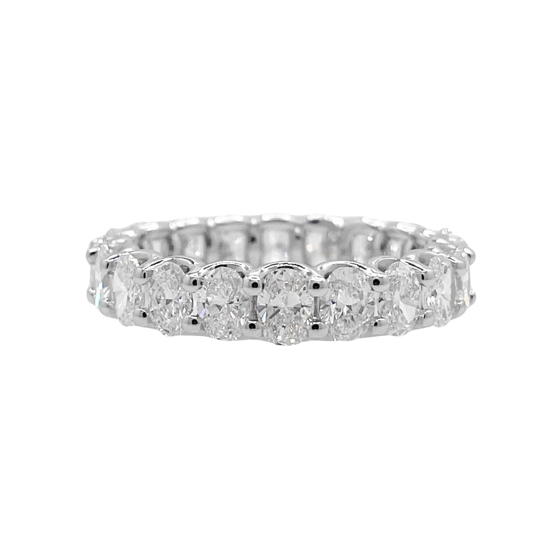 Jay Feder Platinum Oval Diamond Eternity Wedding Band