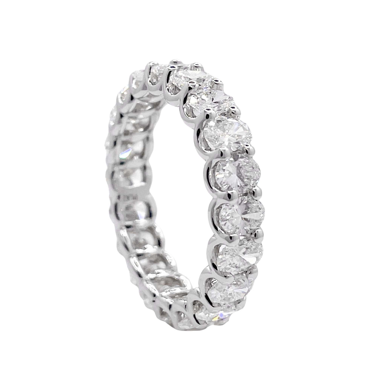 Jay Feder Platinum Oval Diamond Eternity Wedding Band