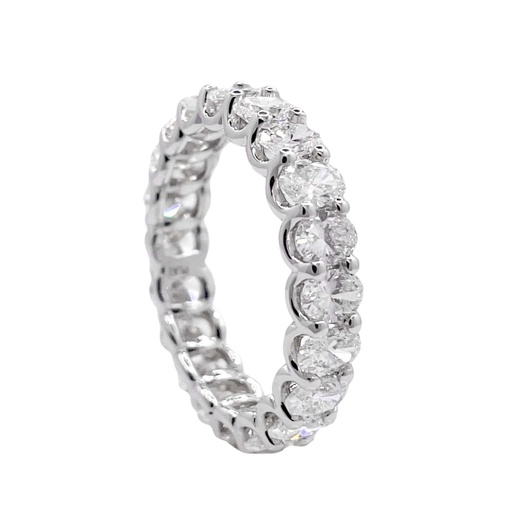 Jay Feder Platinum Oval Diamond Eternity Wedding Band