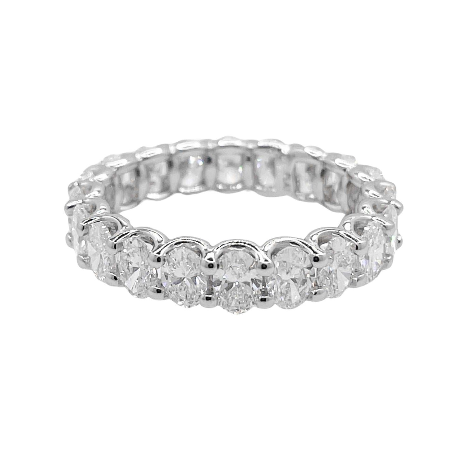 Jay Feder Platinum Oval Diamond Eternity Wedding Band