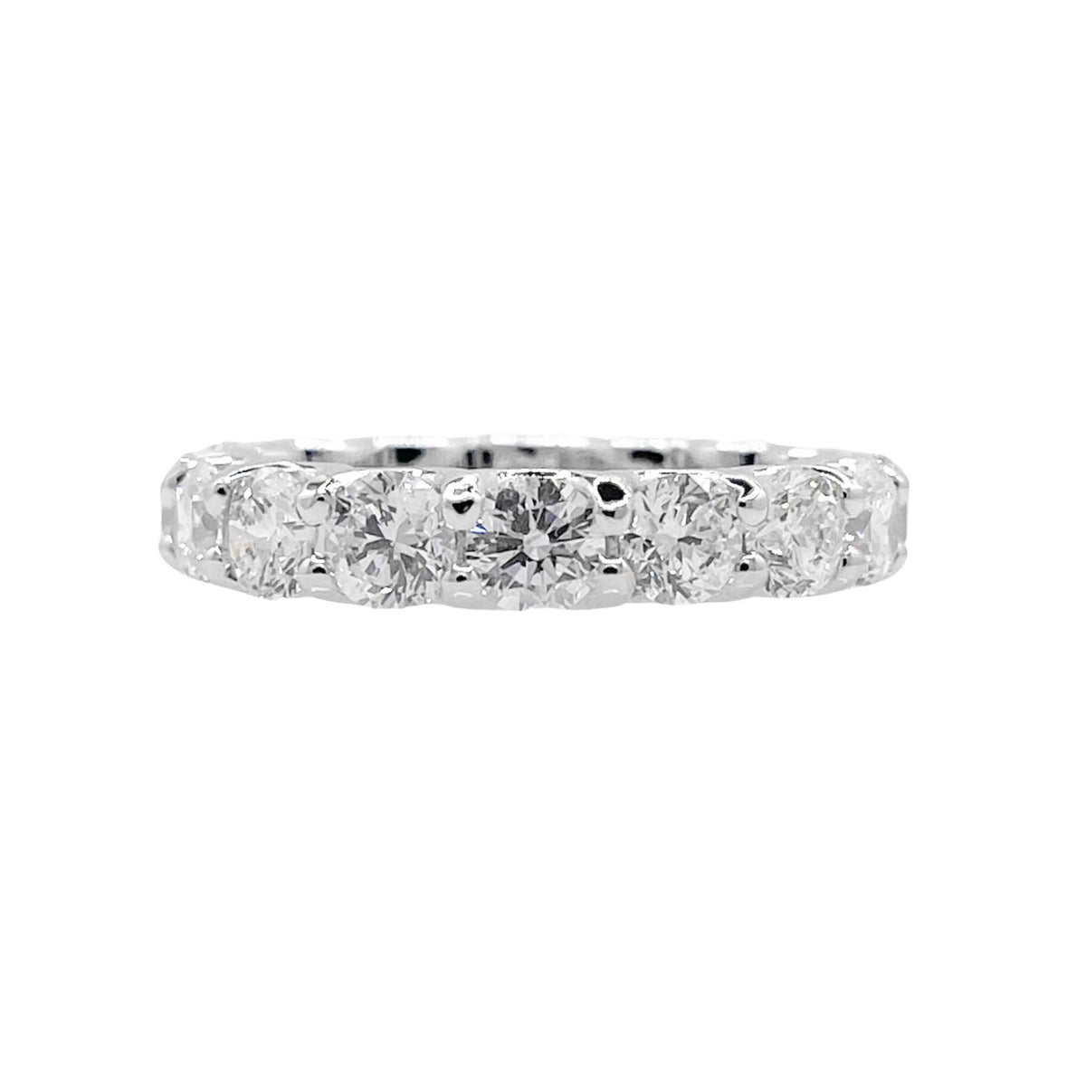 Jay Feder 14k White Gold Round Diamond Eternity Wedding Band