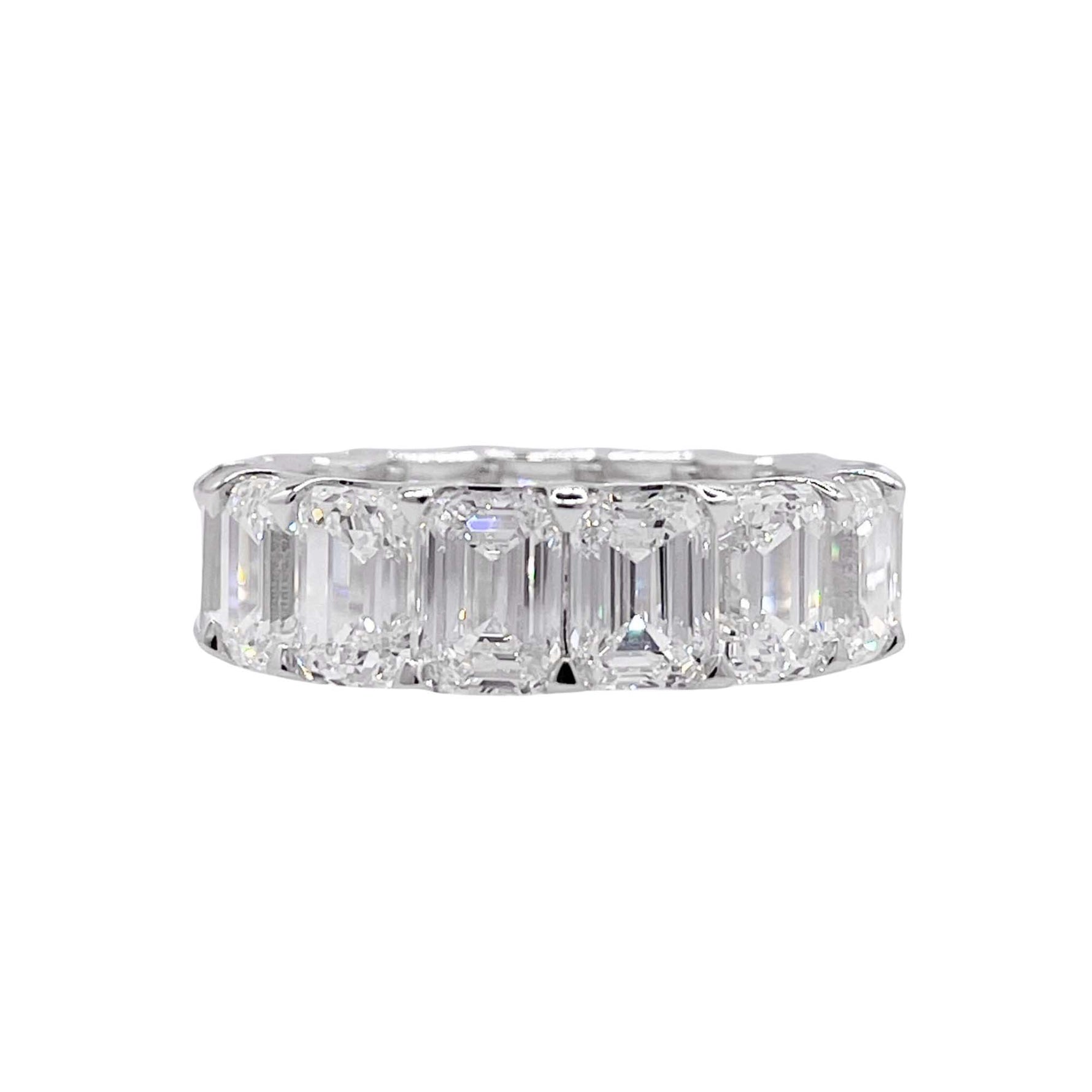 Jay Feder Platinum Emerald Diamond Eternity Band Ring