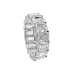 Jay Feder Platinum Emerald Diamond Eternity Band Ring