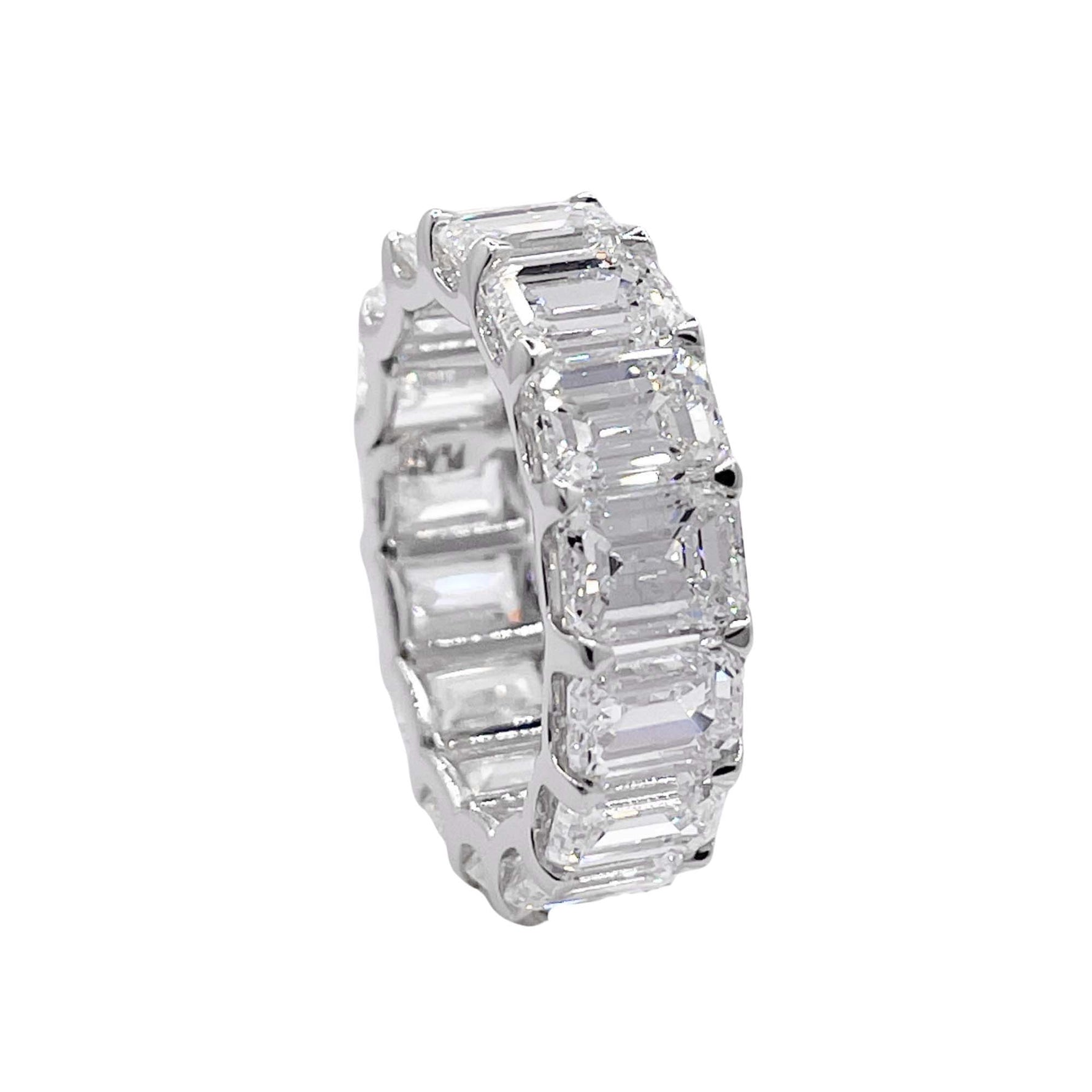 Jay Feder Platinum Emerald Diamond Eternity Band Ring