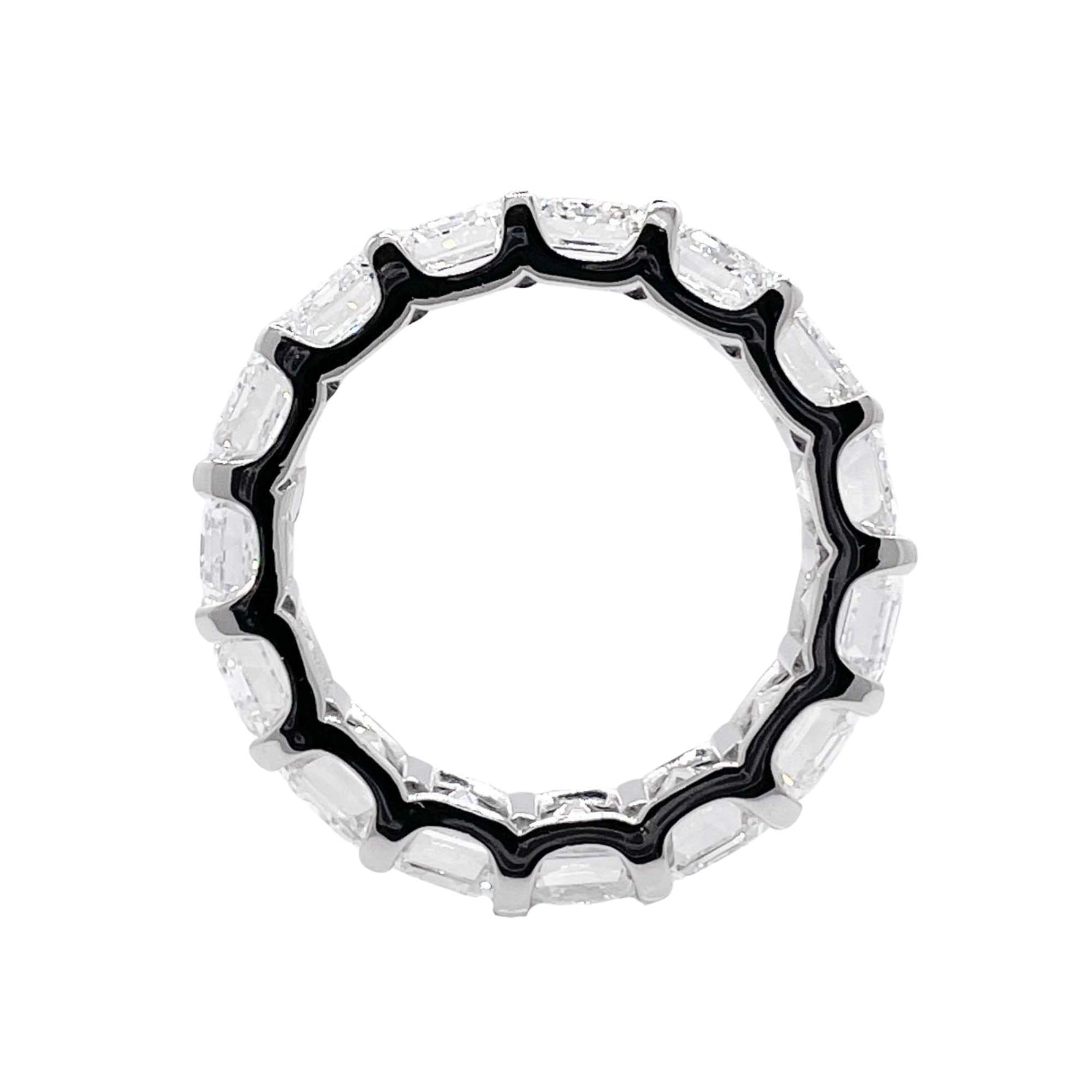 Jay Feder Platinum Emerald Diamond Eternity Band Ring