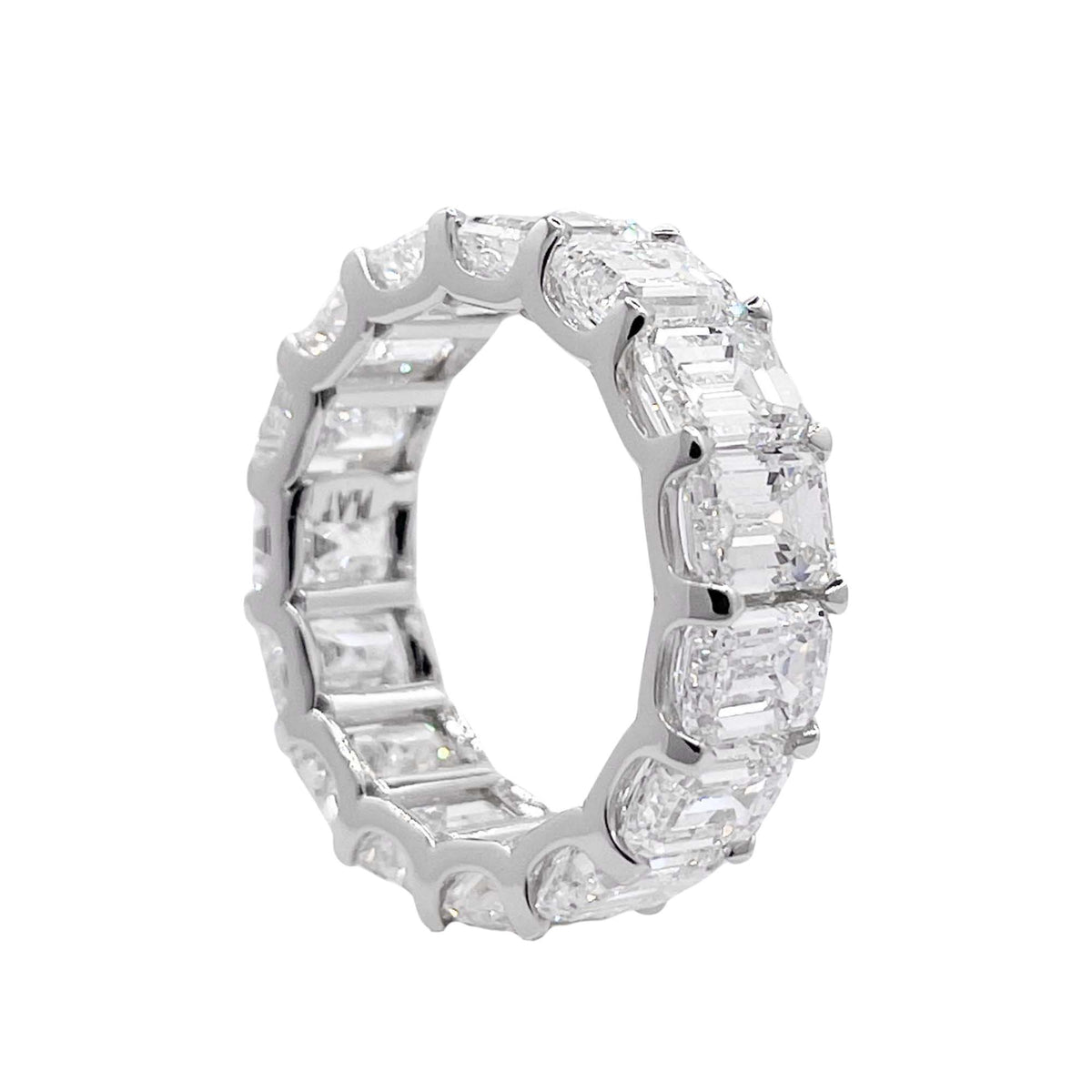 Jay Feder Platinum Emerald Diamond Eternity Band Ring