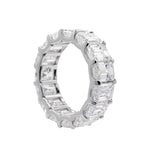 Jay Feder Platinum Emerald Diamond Eternity Band Ring