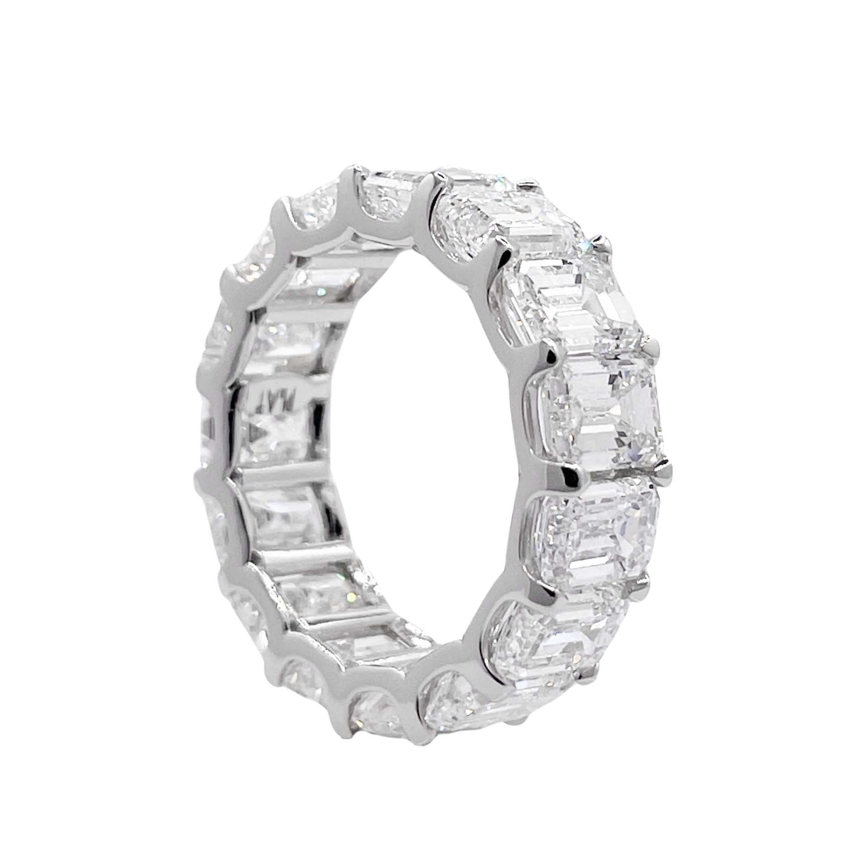 Jay Feder Platinum Emerald Diamond Eternity Band Ring