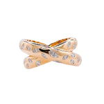 Jay Feder 18k Yellow Gold Diamond Crossover Band