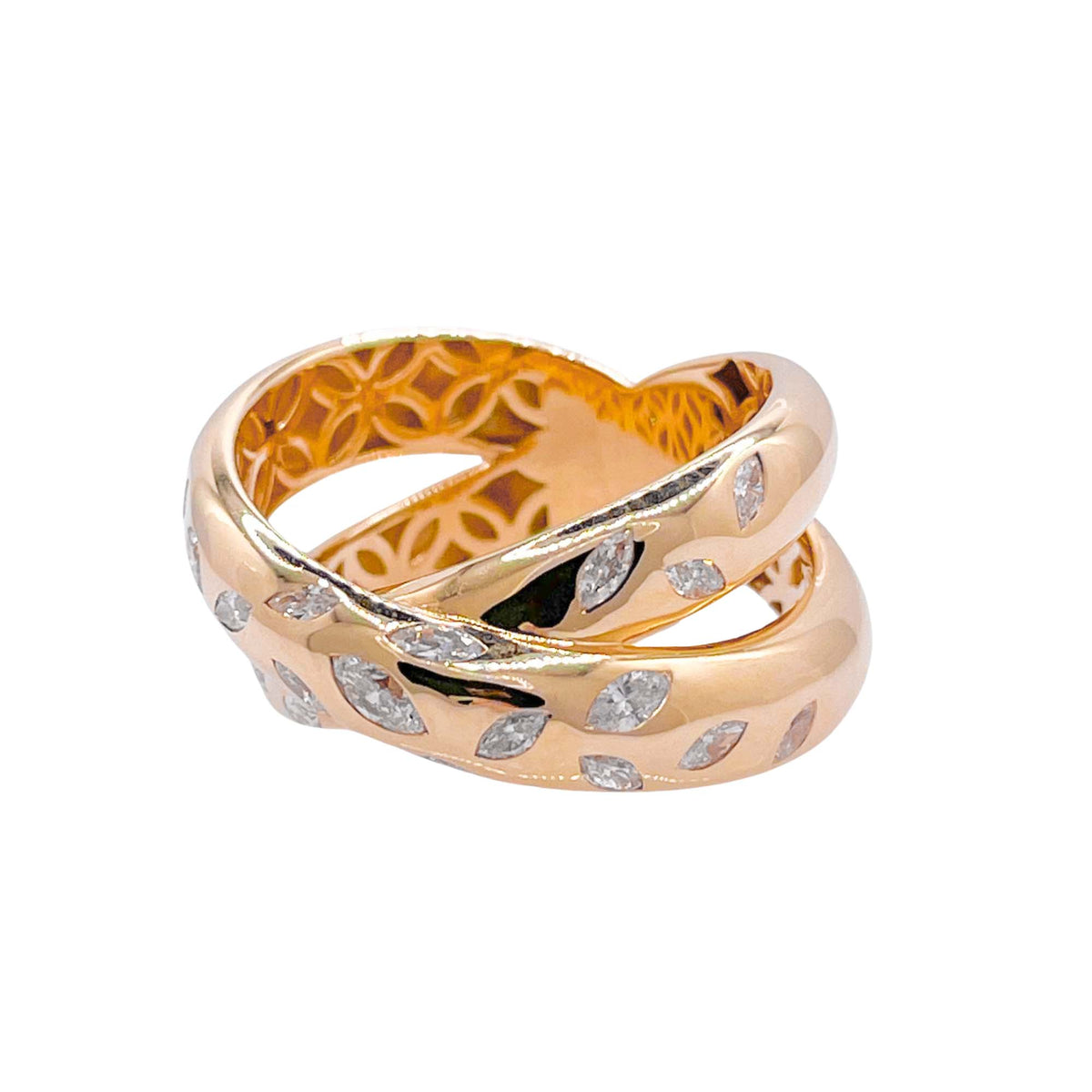Jay Feder 18k Yellow Gold Diamond Crossover Band